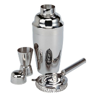 Silver Chrome Effect Cocktail Shaker Set