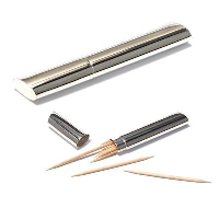 Silver Plated Metal Toothpick Holder