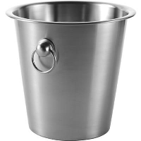 Silver Stainless Steel Metal Champagne Ice Bucket In Silver