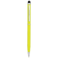 Slim Aluminium-Glazed Ball Pen With Twist Mechanism Stylus In Lime