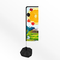 Small Urban Rectangular Portable Flag Banner With Water Or Sand Base