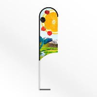Small Wing Feather Flag Banner With Car Base