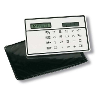 Solar Slim Credit Card 8 Digit Calculator In White