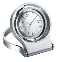 Spinner Metal Desk Clock In Silver