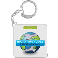 Spirit Level Tape Measure Keyring In White