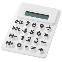 Splitz Flexible Calculator In White Solid