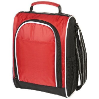 Sporty Thermal Insulated Lunch Cool Bag In Red-Black Solid