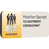 Spot Colour Personalised Plastic Name Badge Choice Of Sizes Available