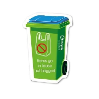 Standard Shape Fridge Magnet - Wheelie Bin