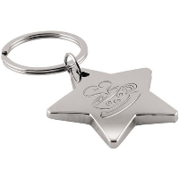 Star Shape Keyring In Silver