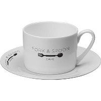 Sterling Bone China Cup & Saucer Set In White