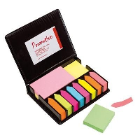 Sticky Note Pad & Index Flag Marker Set In Black Box