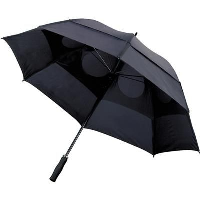 Stormproof Vented Umbrella In Black With Foam Handle