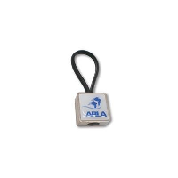 Stylish Black Loop Keyring With Silver Nickel Metal Fob
