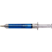 Syringe Ball Pen With Pale Blue Liquid