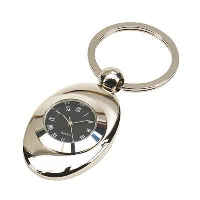 Tack Metal Keyring Clock In Silver