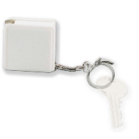 Tape Measure Keyring In White