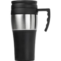 Travel Mug In Black & Silver