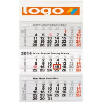 Tri Month Calendar In White