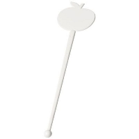 Vida Apple Swizzle Stick In White Solid