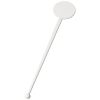 Vida Round Disc Swizzle Stick In White Solid