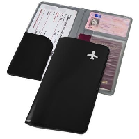 Voyage Travel Wallet In Black Solid