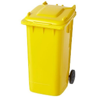 Wheelie Bin Pen Holder In Yellow