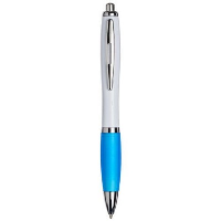White Curvy Ball Pen: Cyan: In Aqua