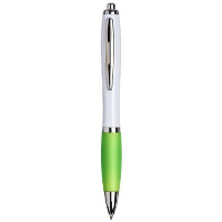 White Curvy Ball Pen: Lime: In Lime