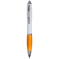 White Curvy Ball Pen: Orange: In Orange