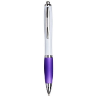 White Curvy Ball Pen: Purple: In Purple