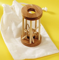 Wood Cage Puzzle In Off White