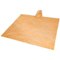 Ziva Disposable Rain Poncho With Pouch In Orange