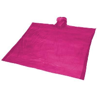 Ziva Disposable Rain Poncho With Pouch In Pink