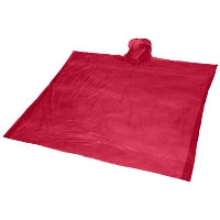 Ziva Disposable Rain Poncho With Pouch In Red