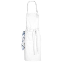 Zora Adjustable Apron In White Solid