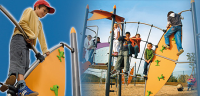 Multi Play Equipment With Firemans Pole For Schools