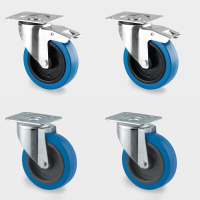 Set of 100mm Industrial Castors - 4 inch