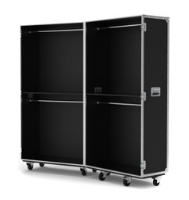 Retail Display Flight Case with Clothes Rails in Black
