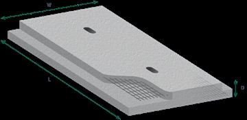 Utility slab showing reinforcing mesh on both faces
