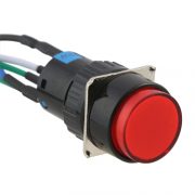 AB-PB-1003 - 16mm, red illuminated, latching push Switches fitted with 150mm leads