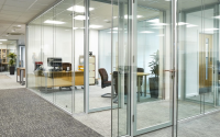 Single Glazed Glass Partitioning Systems For Use In Open Plan Offices