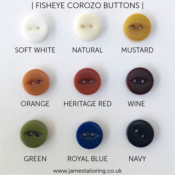 Corozo Fisheye Buttons For Shirts