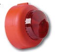 24V red VTB fire siren/beacon c/w deep base