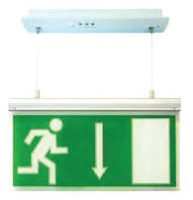 Maintained, LED, hanging exit sign, arrow down