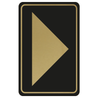 Large Arrow Door Sign - Gold on Black