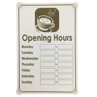 Caf&#233; Shop Business Hours open and closed window hanging sign