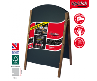 Curved Top Wood Framed Chalkboard Pavement A-Boards