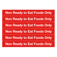 Non-Ready to Eat Foods Only Notice (6 vinyl labels)