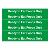 Ready to Eat Foods Only Notice (6 vinyl labels)